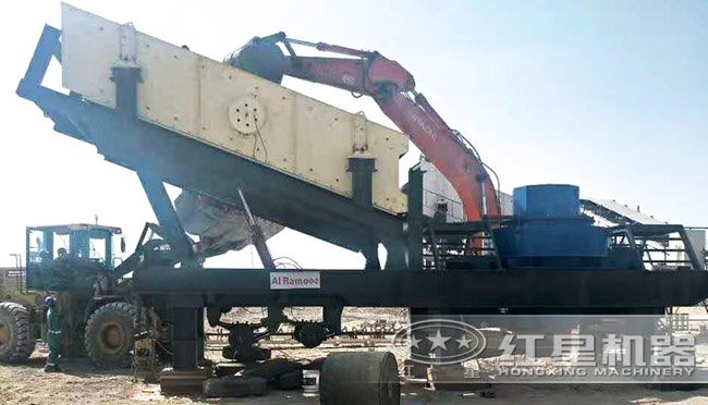 江苏宿迁时产200吨移动式制砂机生产线